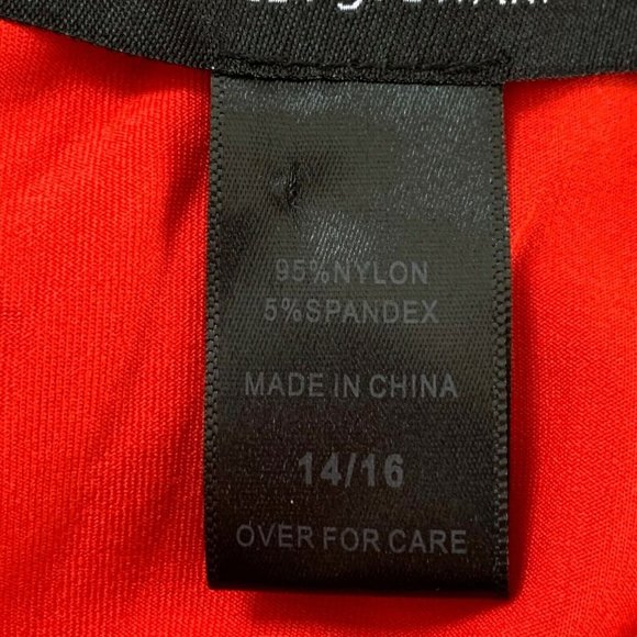 Ashley Steward Tank Top Women Plus14/16 Red Stretch Nylon/Spandex - Picture 10 of 10